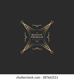Vintage Frame for Luxury Logos, Restaurant, Hotel, Boutique or Business Identity. Royalty, Heraldic Design with Flourishes Elegant Design Elements. Vector Illustration Template
