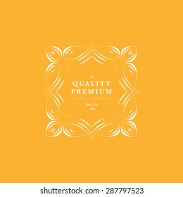 Vintage Frame for Luxury Logos, Restaurant, Hotel, Boutique or Business Identity. Royalty, Heraldic Design with Flourishes Elegant Design Elements. Vector Illustration Template
