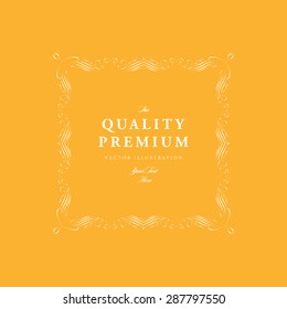 Vintage Frame for Luxury Logos, Restaurant, Hotel, Boutique or Business Identity. Royalty, Heraldic Design with Flourishes Elegant Design Elements. Vector Illustration Template