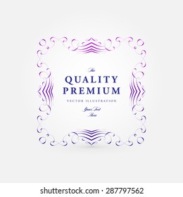 Vintage Frame for Luxury Logos, Restaurant, Hotel, Boutique or Business Identity. Royalty, Heraldic Design with Flourishes Elegant Design Elements. Vector Illustration Template