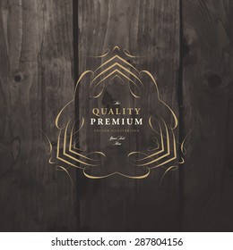 Vintage Frame for Luxury Logos, Restaurant, Hotel, Boutique or Business Identity. Royalty, Heraldic Design with Flourishes Elegant Design Elements. Vector Illustration Template