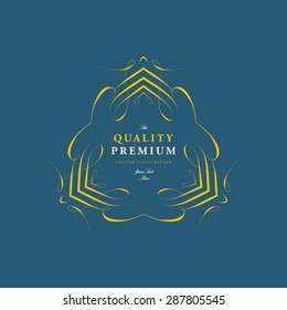 Vintage Frame for Luxury Logos, Restaurant, Hotel, Boutique or Business Identity. Royalty, Heraldic Design with Flourishes Elegant Design Elements. Vector Illustration Template