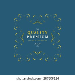 Vintage Frame for Luxury Logos, Restaurant, Hotel, Boutique or Business Identity. Royalty, Heraldic Design with Flourishes Elegant Design Elements. Vector Illustration Template