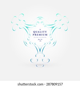 Vintage Frame for Luxury Logos, Restaurant, Hotel, Boutique or Business Identity. Royalty, Heraldic Design with Flourishes Elegant Design Elements. Vector Illustration Template