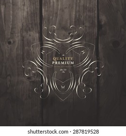 Vintage Frame for Luxury Logos, Restaurant, Hotel, Boutique or Business Identity. Royalty, Heraldic Design with Flourishes Elegant Design Elements. Vector Illustration Template