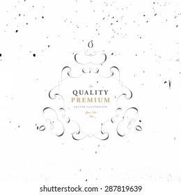 Vintage Frame for Luxury Logos, Restaurant, Hotel, Boutique or Business Identity. Royalty, Heraldic Design with Flourishes Elegant Design Elements. Vector Illustration Template
