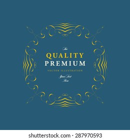 Vintage Frame for Luxury Logos, Restaurant, Hotel, Boutique or Business Identity. Royalty, Heraldic Design with Flourishes Elegant Design Elements. Vector Illustration Template
