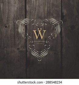 Vintage Frame for Luxury Logos, Restaurant, Hotel, Boutique or Business Identity. Royalty, Heraldic Design with Flourishes Elegant Design Elements. Vector Illustration Template