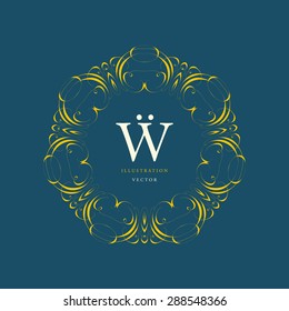 Vintage Frame for Luxury Logos, Restaurant, Hotel, Boutique or Business Identity. Royalty, Heraldic Design with Flourishes Elegant Design Elements. Vector Illustration Template