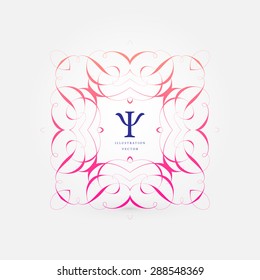 Vintage Frame for Luxury Logos, Restaurant, Hotel, Boutique or Business Identity. Royalty, Heraldic Design with Flourishes Elegant Design Elements. Vector Illustration Template