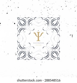 Vintage Frame for Luxury Logos, Restaurant, Hotel, Boutique or Business Identity. Royalty, Heraldic Design with Flourishes Elegant Design Elements. Vector Illustration Template