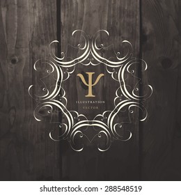 Vintage Frame for Luxury Logos, Restaurant, Hotel, Boutique or Business Identity. Royalty, Heraldic Design with Flourishes Elegant Design Elements. Vector Illustration Template