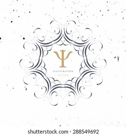 Vintage Frame for Luxury Logos, Restaurant, Hotel, Boutique or Business Identity. Royalty, Heraldic Design with Flourishes Elegant Design Elements. Vector Illustration Template