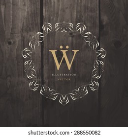 Vintage Frame for Luxury Logos, Restaurant, Hotel, Boutique or Business Identity. Royalty, Heraldic Design with Flourishes Elegant Design Elements. Vector Illustration Template
