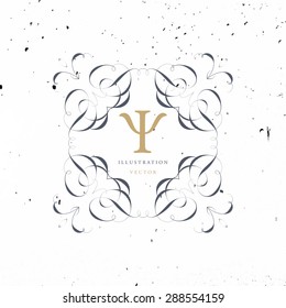 Vintage Frame for Luxury Logos, Restaurant, Hotel, Boutique or Business Identity. Royalty, Heraldic Design with Flourishes Elegant Design Elements. Vector Illustration Template