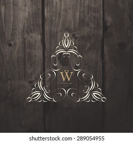 Vintage Frame for Luxury Logos, Restaurant, Hotel, Boutique or Business Identity. Royalty, Heraldic Design with Flourishes Elegant Design Elements. Vector Illustration Template