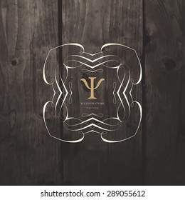 Vintage Frame for Luxury Logos, Restaurant, Hotel, Boutique or Business Identity. Royalty, Heraldic Design with Flourishes Elegant Design Elements. Vector Illustration Template