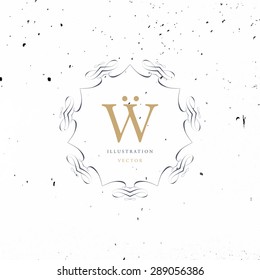 Vintage Frame for Luxury Logos, Restaurant, Hotel, Boutique or Business Identity. Royalty, Heraldic Design with Flourishes Elegant Design Elements. Vector Illustration Template
