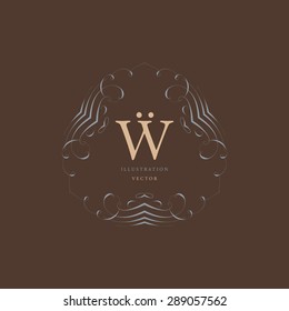 Vintage Frame for Luxury Logos, Restaurant, Hotel, Boutique or Business Identity. Royalty, Heraldic Design with Flourishes Elegant Design Elements. Vector Illustration Template