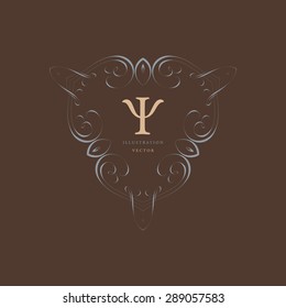 Vintage Frame for Luxury Logos, Restaurant, Hotel, Boutique or Business Identity. Royalty, Heraldic Design with Flourishes Elegant Design Elements. Vector Illustration Template