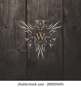 Vintage Frame for Luxury Logos, Restaurant, Hotel, Boutique or Business Identity. Royalty, Heraldic Design with Flourishes Elegant Design Elements. Vector Illustration Template