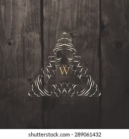 Vintage Frame for Luxury Logos, Restaurant, Hotel, Boutique or Business Identity. Royalty, Heraldic Design with Flourishes Elegant Design Elements. Vector Illustration Template