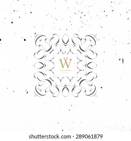 Vintage Frame for Luxury Logos, Restaurant, Hotel, Boutique or Business Identity. Royalty, Heraldic Design with Flourishes Elegant Design Elements. Vector Illustration Template