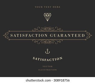Vintage Frame for Luxury Logos, Restaurant, Hotel, Boutique or Business Identity. Royalty, Heraldic Design with Flourishes Elegant Design Elements. Vector Illustration Template.