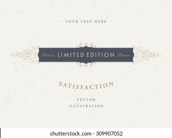 Vintage Frame for Luxury Logos, Restaurant, Hotel, Boutique or Business Identity. Royalty, Heraldic Design with Flourishes Elegant Design Elements. Vector Illustration Template.