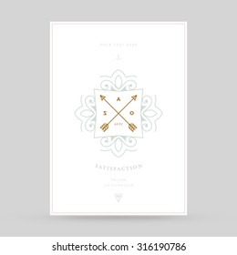 Vintage Frame for Luxury Logos, Restaurant, Hotel, Boutique or Business Identity. Royalty, Heraldic Design with Flourishes Elegant Design Elements. Vector Illustration Template.