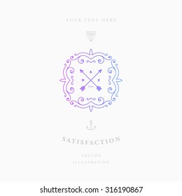 Vintage Frame for Luxury Logos, Restaurant, Hotel, Boutique or Business Identity. Royalty, Heraldic Design with Flourishes Elegant Design Elements. Vector Illustration Template.
