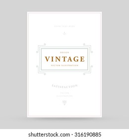 Vintage Frame for Luxury Logos, Restaurant, Hotel, Boutique or Business Identity. Royalty, Heraldic Design with Flourishes Elegant Design Elements. Vector Illustration Template.