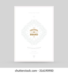 Vintage Frame for Luxury Logos, Restaurant, Hotel, Boutique or Business Identity. Royalty, Heraldic Design with Flourishes Elegant Design Elements. Vector Illustration Template.