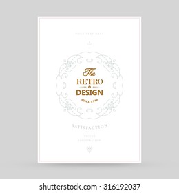 Vintage Frame for Luxury Logos, Restaurant, Hotel, Boutique or Business Identity. Royalty, Heraldic Design with Flourishes Elegant Design Elements. Vector Illustration Template.