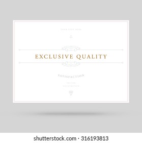 Vintage Frame for Luxury Logos, Restaurant, Hotel, Boutique or Business Identity. Royalty, Heraldic Design with Flourishes Elegant Design Elements. Vector Illustration Template.