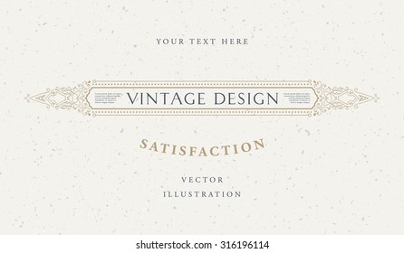 Vintage Frame for Luxury Logos, Restaurant, Hotel, Boutique or Business Identity. Royalty, Heraldic Design with Flourishes Elegant Design Elements. Vector Illustration Template.