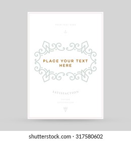 Vintage Frame for Luxury Logos, Restaurant, Hotel, Boutique or Business Identity. Royalty, Heraldic Design with Flourishes Elegant Design Elements. Vector Illustration Template.