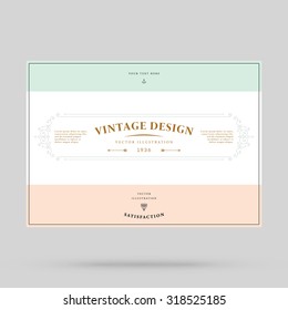 Vintage Frame for Luxury Logos, Restaurant, Hotel, Boutique or Business Identity. Royalty, Heraldic Design with Flourishes Elegant Design Elements. Vector Illustration Template.