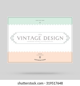 Vintage Frame for Luxury Logos, Restaurant, Hotel, Boutique or Business Identity. Royalty, Heraldic Design with Flourishes Elegant Design Elements. Vector Illustration Template.