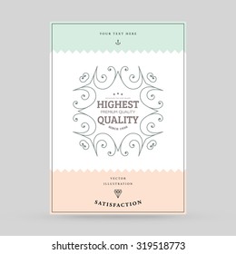 Vintage Frame for Luxury Logos, Restaurant, Hotel, Boutique or Business Identity. Royalty, Heraldic Design with Flourishes Elegant Design Elements. Vector Illustration Template.