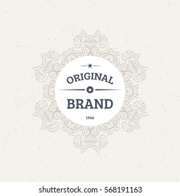 Vintage Frame for Luxury Logos, Restaurant, Hotel, Boutique or Business Identity. Royalty, Heraldic Design with Flourishes Elegant Elements. Vector Illustration Template.