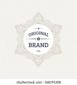 Vintage Frame for Luxury Logos, Restaurant, Hotel, Boutique or Business Identity. Royalty, Heraldic Design with Flourishes Elegant Elements. Vector Illustration Template.