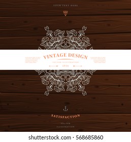 Vintage Frame for Luxury Logos, Restaurant, Hotel, Boutique or Business Identity. Royalty, Heraldic Design with Flourishes Elegant Elements. Vector Illustration Template.