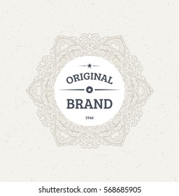 Vintage Frame for Luxury Logos, Restaurant, Hotel, Boutique or Business Identity. Royalty, Heraldic Design with Flourishes Elegant Elements. Vector Illustration Template.