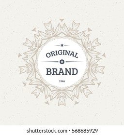 Vintage Frame for Luxury Logos, Restaurant, Hotel, Boutique or Business Identity. Royalty, Heraldic Design with Flourishes Elegant Elements. Vector Illustration Template.