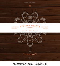 Vintage Frame for Luxury Logos, Restaurant, Hotel, Boutique or Business Identity. Royalty, Heraldic Design with Flourishes Elegant Elements. Vector Illustration Template.