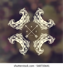 Vintage Frame for Luxury Logos, Restaurant, Hotel, Boutique or Business Identity. Royalty, Heraldic Design with Flourishes Elegant Elements. Vector Illustration Template.