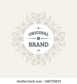 Vintage Frame for Luxury Logos, Restaurant, Hotel, Boutique or Business Identity. Royalty, Heraldic Design with Flourishes Elegant Elements. Vector Illustration Template.