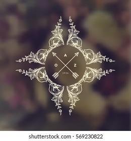 Vintage Frame for Luxury Logos, Restaurant, Hotel, Boutique or Business Identity. Royalty, Heraldic Design with Flourishes Elegant Elements. Vector Illustration Template.