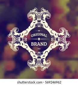 Vintage Frame for Luxury Logos, Restaurant, Hotel, Boutique or Business Identity. Royalty, Heraldic Design with Flourishes Elegant Elements. Vector Illustration Template.